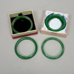 Four Chinese Nephrite Jade Bangle Bracelets