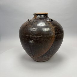 Southeast Asian Earthenware Martaban Spice Jar, Probably Myanmar (Burma)