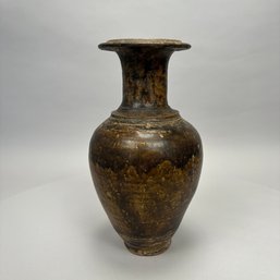 Southeast Asian Stoneware Vase In Brown Glaze