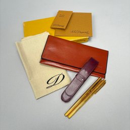 Mont Blanc Noblesse Pen Set And A St. Dupont, Paris Leather Wallet