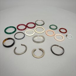 Seventeen Chinese Bangle And Cuff Bracelets In Various Materials