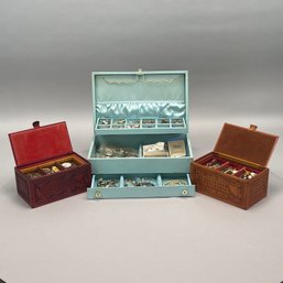 Three Boxes Containing Costume Jewelry