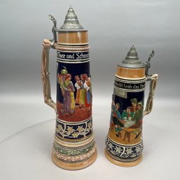 Two German Pottery Steins, Simon Peter Gerz I