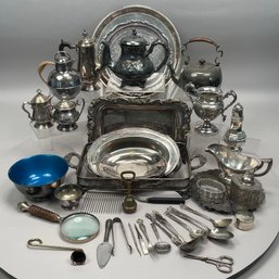 Large Group Of Silverplate Serving Wares