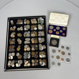 Large Group Of World Coins, Including Two Sets