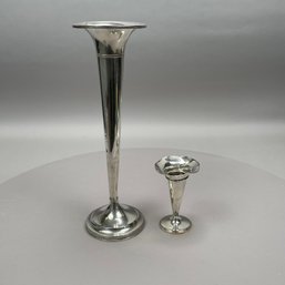 Two American Sterling Silver Trumpet Vases