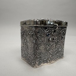 German Silver Repousse Tea Caddy, Georg Roth & Co., Hanau, 1891-1919