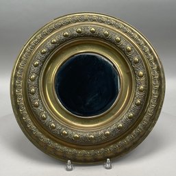 Dutch Baroque Style Stamped Brass Circular Mirror