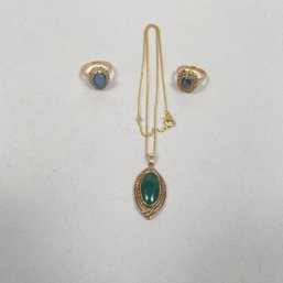 18k Opal Ring, 18k Smokey Quartz Ring, 9k Pendant