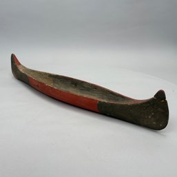 'LAKE SUNAPEE' Carved And Painted Souvenir Canoe