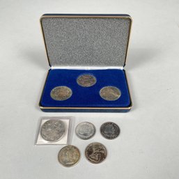 Lot Of 8 US Commemorative Half And Silver Dollars