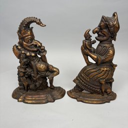 Pair Of Cast-Iron 'Punch And Judy' Doorstops, 20th Century