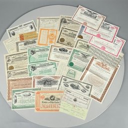 Lot Of 25 Assorted Stock Certificates
