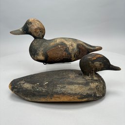Two Carved And Painted Working Duck Decoys