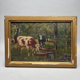 American School - Watering Cattle, 19th Century