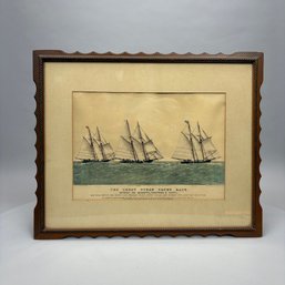 After Charles Parsons-'The Great Ocean Yacht Race Between The Henrietta, Fleetwing & Vesta...'