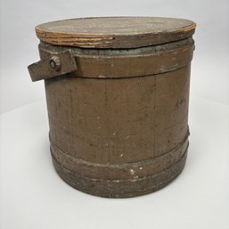 New England Pine Firkin In Taupe Paint