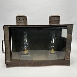 American Rectangular Tin Double Lantern, 19th Century
