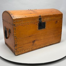 American Pine Dome-Top Storage Chest, 19th Century