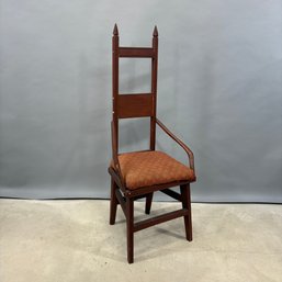 Folk Art Country Armchair In Red Paint