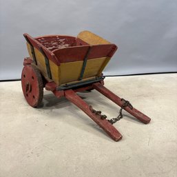 Continental Wooden Cart In Red And Yellow Paint