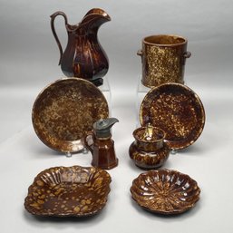 Group Of Rockingham-Glazed Pottery, Mid To Late 19th Century