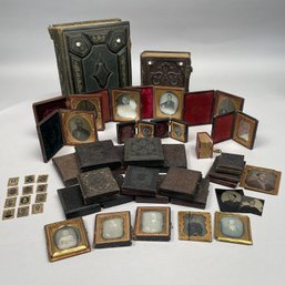 Large Group Of Tintypes, Daguerreotypes And Three Albums
