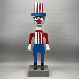 George Hardy - Folk Art Carved And Painted Pine Figure Of Uncle Sam, Late 20th Century
