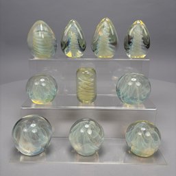 Charles Wright - Ten Studio Art Glass Paperweights, Circa 1995
