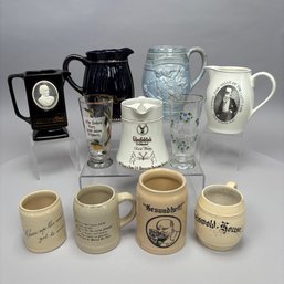 Group Of Ceramic And Glass Liquor Advertising Wares