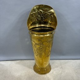 Continental Brass Repousse Umbrella Stand, 20th Century