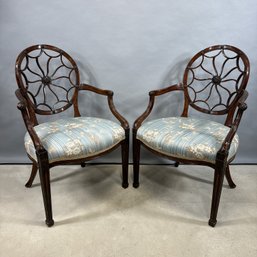 Pair Of Hepplewhite Style Armchairs, Maitland Smith