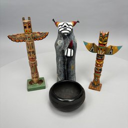 Four Native American Decorative Articles, 20th Century