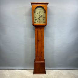 Eben Spaulding's American Pine Tall Case Clock, Dated 1805
