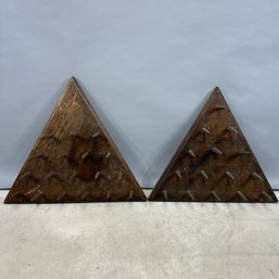 Pair Of Knights Of Pythias Fraternal Organization Wood And Steel Spike Trust Boards