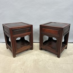 Pair Of Chinese Hardwood Stands