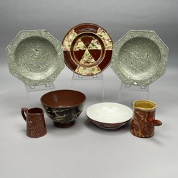 Group Of Continental And Possibly American Mochaware And Jaspe Pottery, 19th - Early 20th Century