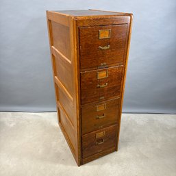 American Oak Four-Drawer Filing Cabinet, Library Bureau Sole Makers, Ilion, New York, 1886-1920