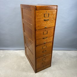 American Oak Four-Drawer Filing Cabinet, Library Bureau Sole Makers, Ilion, New York, 1886-1920