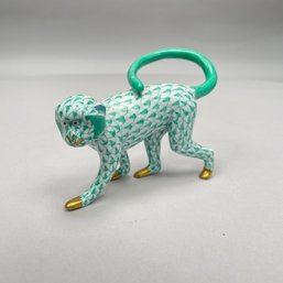 Herend Porcelain Figure Of A Walking Monkey, Hungary, 20th Century
