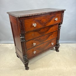 Classical Carved Mahogany Chest Of Drawers, Early 19th Century
