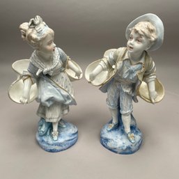 Pair Of French Vion Et Baury Porcelain Figues Of Children, Paris, 1868-1890