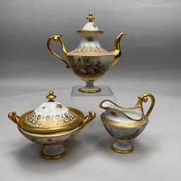 Dresden Porcelain Three-Piece Coffee Service, Helena Wolfsohn, 1843-1878
