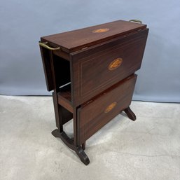 Federal Style Inlaid Mahogany Tuckaway Table