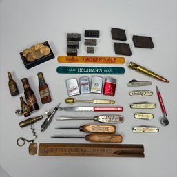 Group Of Assorted Breweriana And Alcohol-Related Advertising Wares, 19th And 20th Century