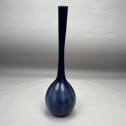 Mid-Century Modern Purple-Blue Glass Bottle Vase