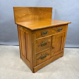 American Ash Spoon-Carved Commode, Late 19th Century