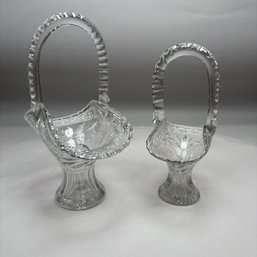 Two American Colorless Cut Glass Baskets, Late 19th-20th Century