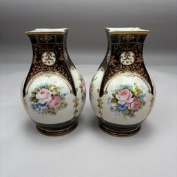 Pair Of Nippon Porcelain Hand Painted Vases, 1911-1921