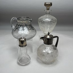 Four American & English Silver, Silveplate And Colorless Glass Table Articles, Mid-19th To Early 20th Century